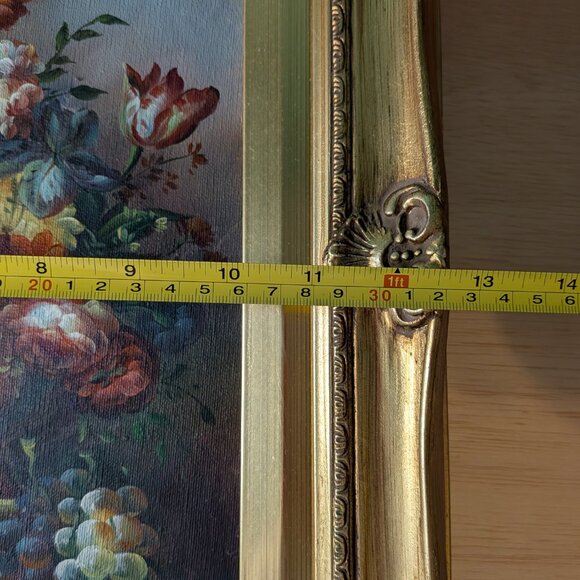 Signed StIll Life Oil Painting with Original Gold Frame and Backing - Picture 14 of 15